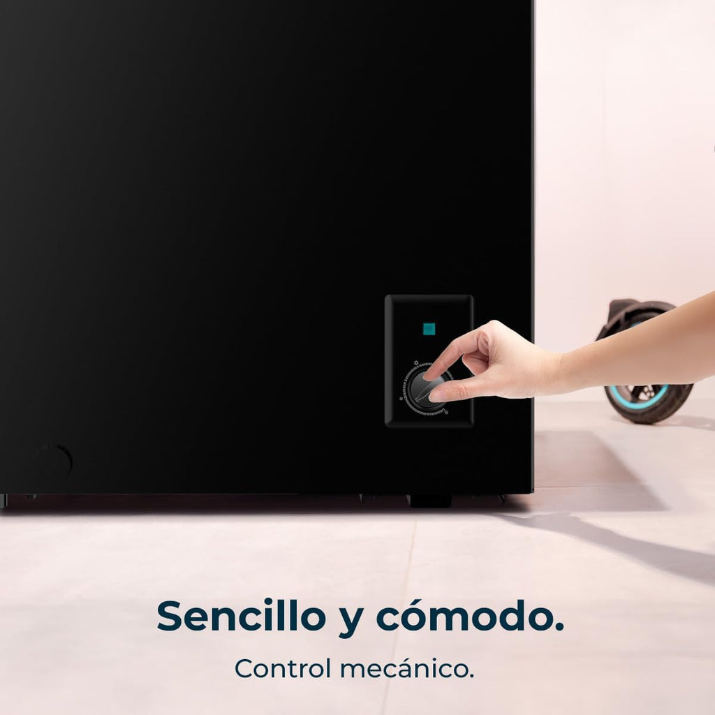 Congelador Arcón Cecotec Negro 99 L Bolero CoolMarket Chest 99 Black E. Congelador, 83,5 cm de altura y 54,5 cm de anchura, convertible en frigorífico, clase energética E, congelación rápida (Fast Freezing)
