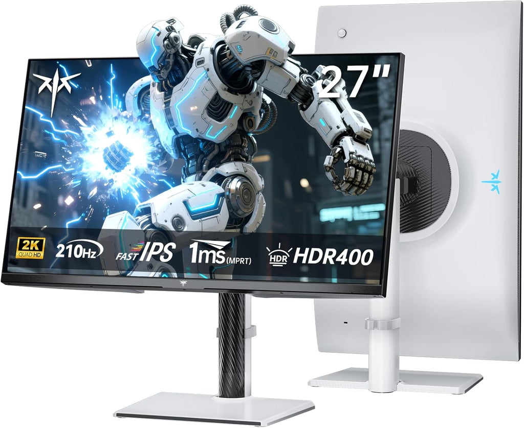 Monitor Gaming KTC de 27 pulgadas | 2K@200Hz | Altavoces integrados | Panel Fast IPS | Tiempo de respuesta de 1ms (MPRT) | Brillo de 450 CD/㎡, HDR400 | Adaptive Sync | 131% sRGB, 97% DCI-P3, ΔE＜2 | Blanco