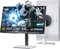 Monitor Gaming KTC de 27 pulgadas | 2K@200Hz | Altavoces integrados | Panel Fast IPS | Tiempo de respuesta de 1ms (MPRT) | Brillo de 450 CD/㎡, HDR400 | Adaptive Sync | 131% sRGB, 97% DCI-P3, ΔE＜2 | Blanco