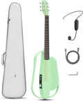 Set de guitarra Enya NEXG SE - Guitarra profesional de fibra de carbono de 38 pulgadas en verde, guitarra acústica eléctrica con audio inteligente para adultos, niños, principiantes, viajes, hogar, escuela, fiestas, conciertos, regalo festivo