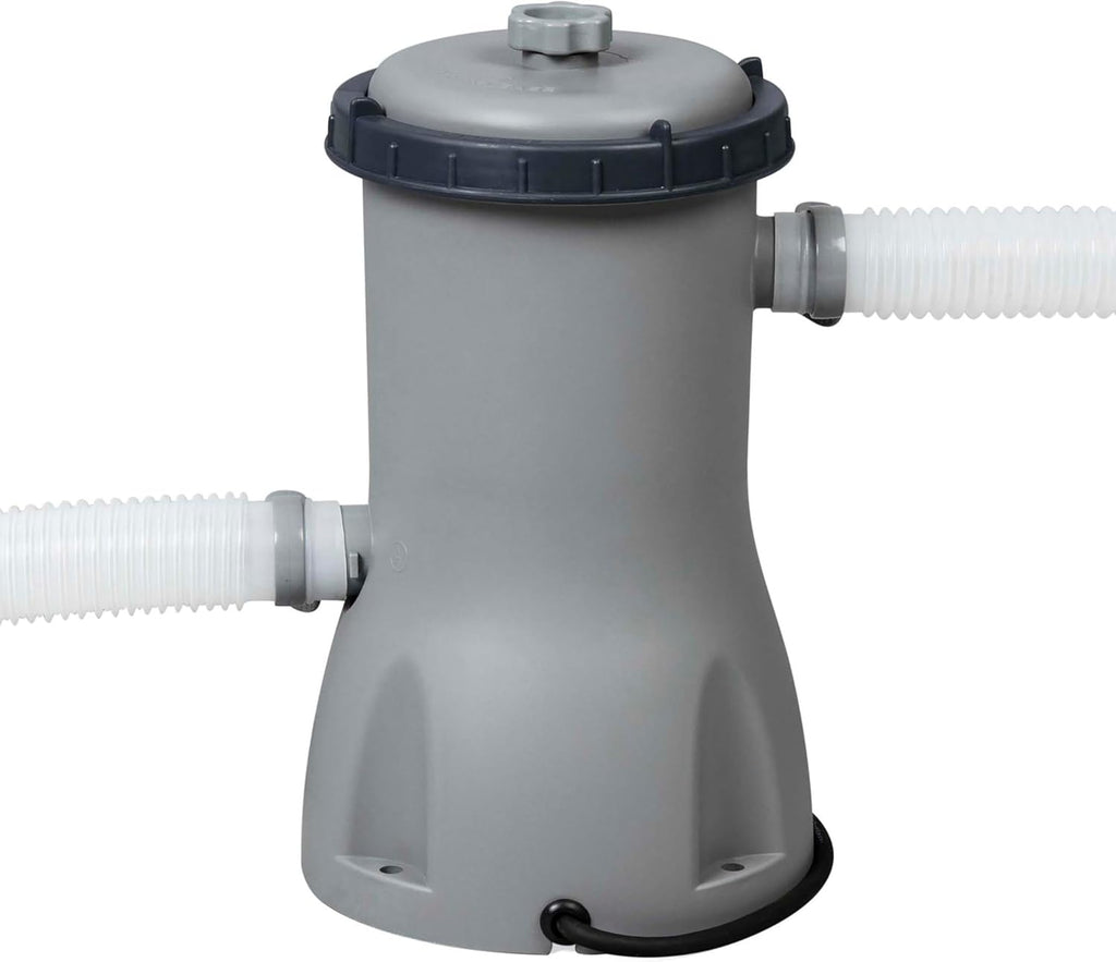 Set de piscina elevada Bestway® Steel Pro MAX™ con bomba de filtro, Ø 396 x 122 cm, gris claro, redonda