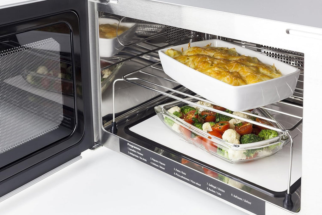 CASO MCG30 Ceramic Chef Ganador del test Haus & Garten, microondas 3 en 1 con grill + convección 2100W 30L, base de vidrio de borosilicato, función de horno hasta 200°C