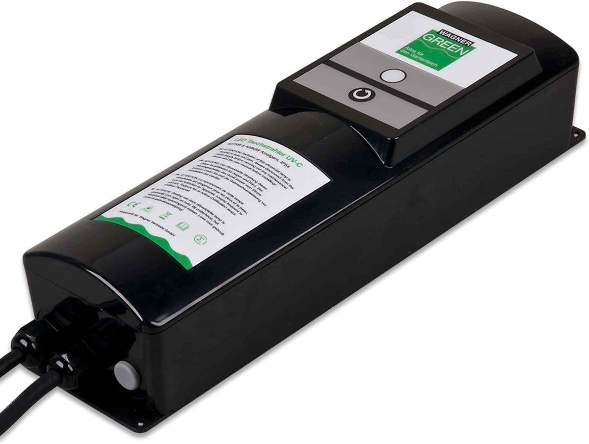 Kit de lámpara germicida UVC sumergible Wagner Green de 3 piezas con contador de horas, clarificador UVC para estanques de jardín y estanques de kois, filtro para desinfección y eliminación de algas (kit de 3 piezas con lámpara de amalgama de 80 vatios)