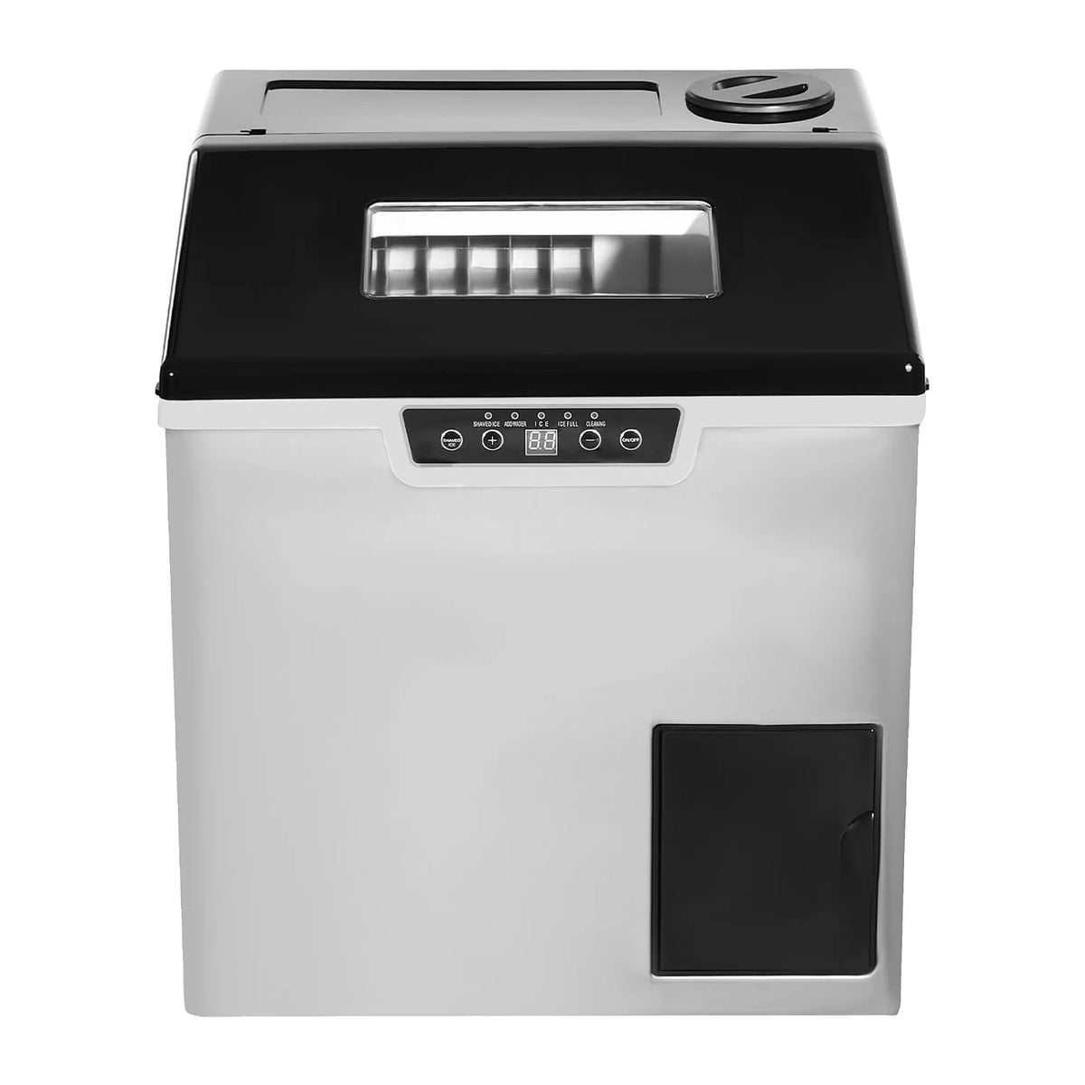 150-180 W kostkarka do lodu, 220 V kostkarka do lodu ze stali nierdzewnej, 32 kostki lodu w 12-22 minut, 30-40 kg/24h, samoczyszcząca kostkarka do lodu, kostkarka do lodu z łopatką do lodu i
