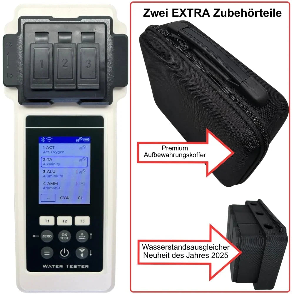Set de análisis de agua Amblior 2.0, 27 parámetros, WiFi, Bluetooth, aplicación, equilibrador de nivel de agua, piscina, spa, jacuzzi, edición especial