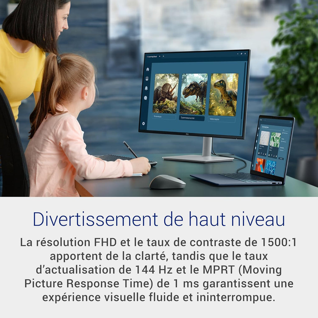 Monitor Dell 27 Plus - S2725HSM, Full HD (1920x1080), 144Hz, IPS, 1ms MPRT, AMD FreeSync, 99% sRGB, Ajuste de altura, Altavoces integrados, 2 HDMI, Garantía de 3 años, Blanco