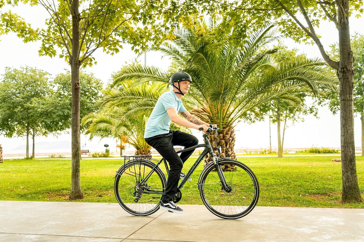 Bicicleta de trekking y turismo premium Licorne Bike de 28 pulgadas, con cuadro de aluminio y frenos de disco, para niños, niñas, mujeres y hombres - 21 velocidades - bicicleta de montaña - bicicleta cross