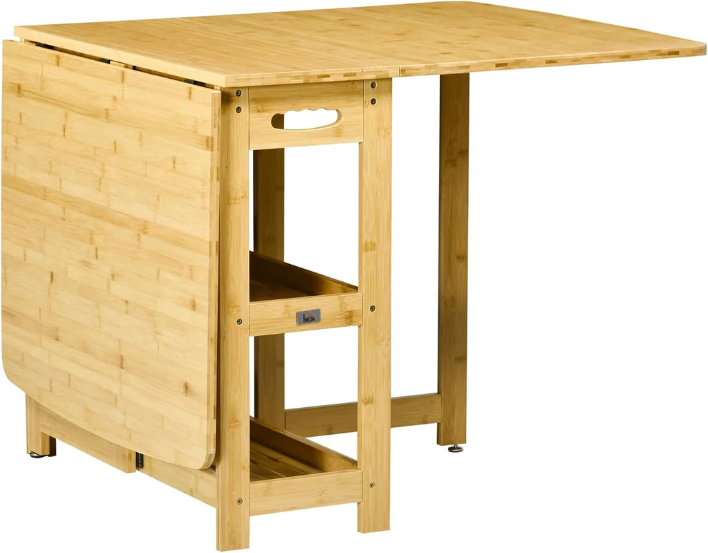 HOMCOM Składany stół dla 6 osób 149,5 x 80 x 73,5 cm Naturalny