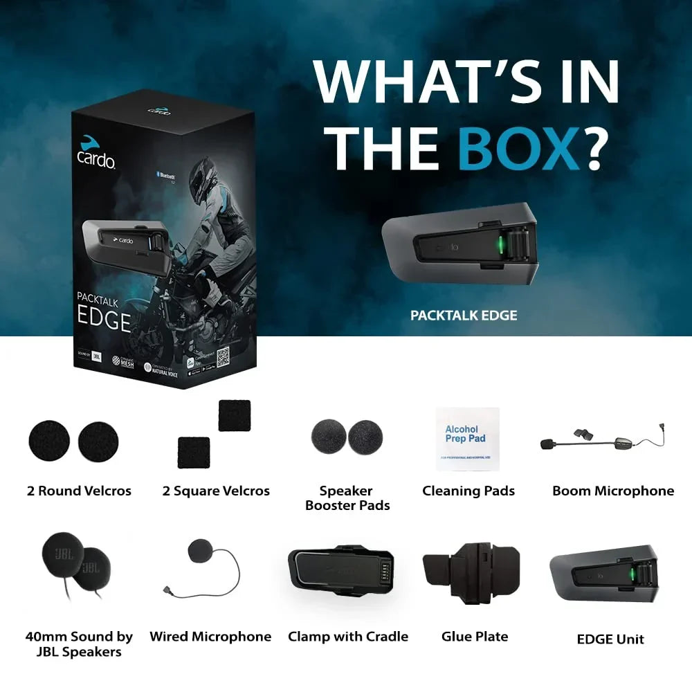 Cardo PACKTALK Edge Duo - Intercomunicador Bluetooth para motociclistas