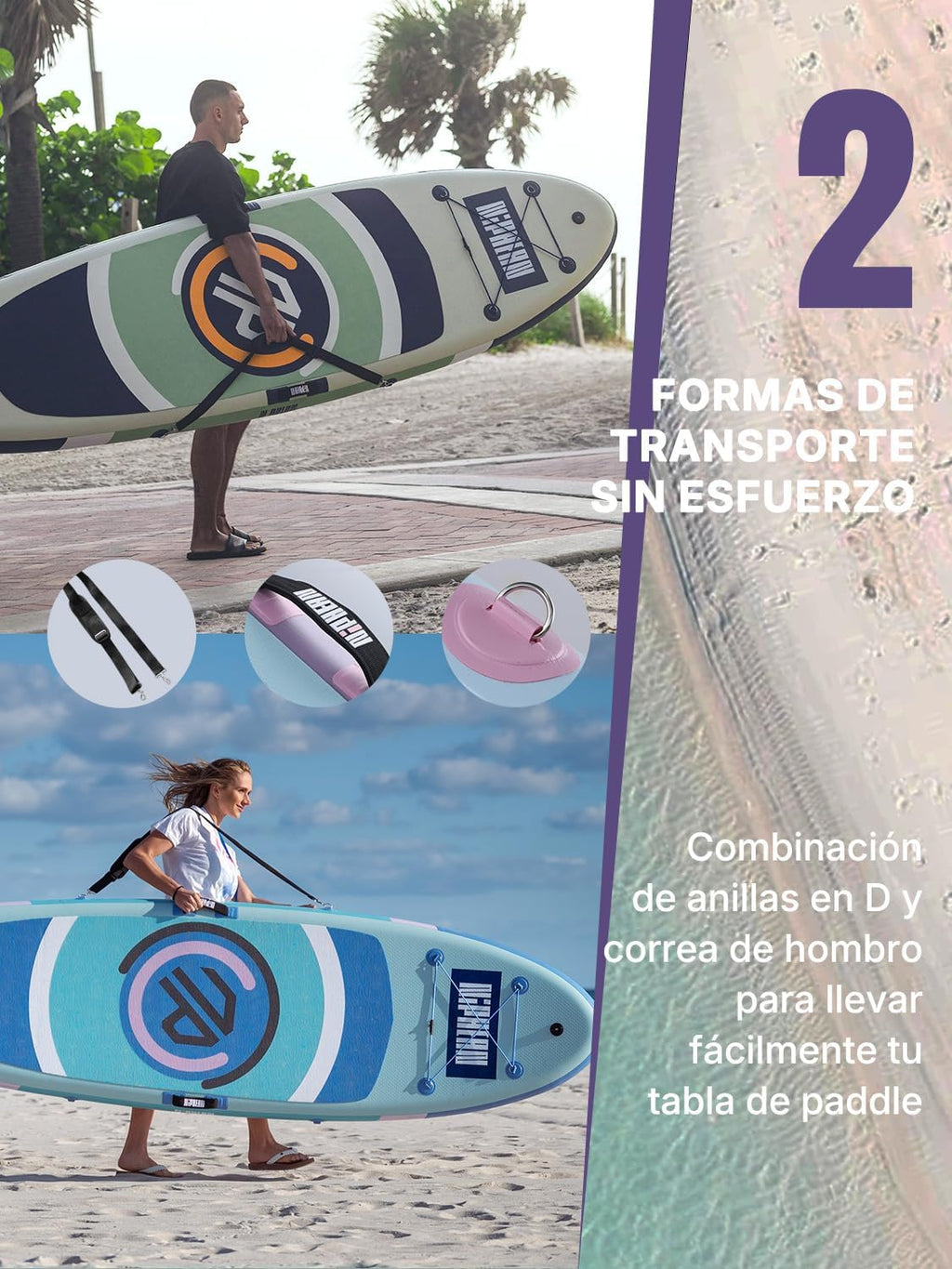 Tabla de Paddle Surf Hinchable Niphean, Tabla de Paddle Surf de 305 cm con Aletas de Equilibrio para Principiantes y Accesorios Resistentes, Tabla SUP para Adultos, Stand Up Paddle Versátil para Yoga