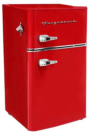 Frigidaire EFR840-RED Mini refrigerador retro de 3.2 pies cúbicos, color rojo, 2 puertas, con destapador lateral