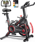 TOPUTURE Bicicleta estática conectada con App, bicicleta estática con 100 niveles de resistencia magnética, silenciosa, ergómetro LCD, bicicleta de ejercicio cardiovascular, personalice su deporte en casa, capacidad 150 kg