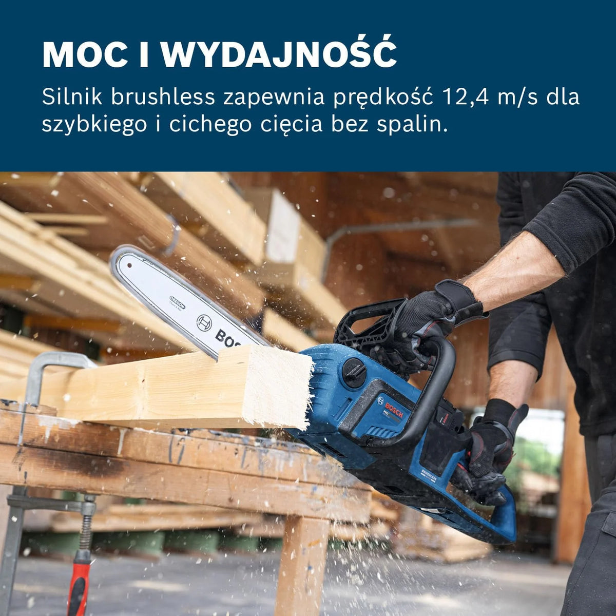 Bosch PRO Akumulatorowa pilarka łańcuchowa GKE18V-30 (prowadnica Oregon 30 cm, Opticut, prędkość łańcucha 12,4 m/s, bez akumulatora i ładowarki)