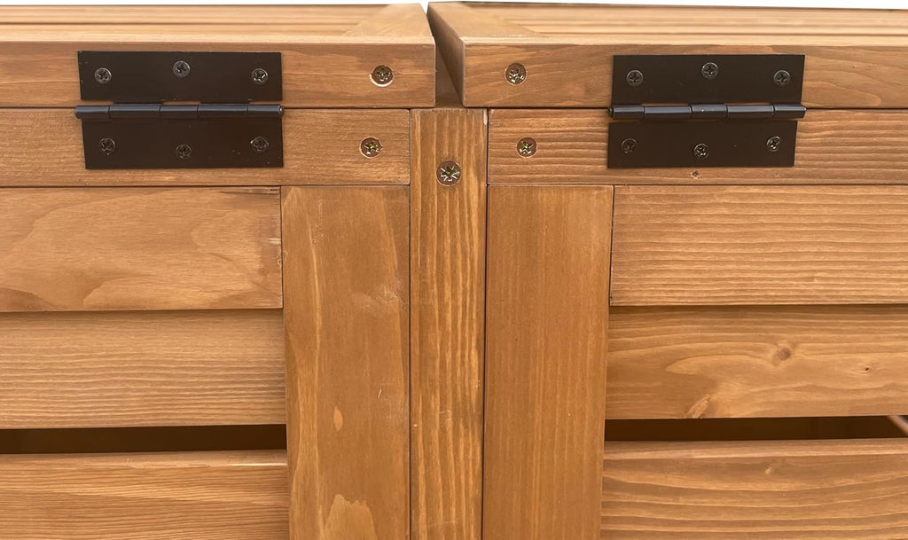 AXI Lex Cubrecontenedor de madera marrón | Cubierta para 4 cubos de basura - 240-960L | Caja para cubos de basura/Caja de almacenamiento