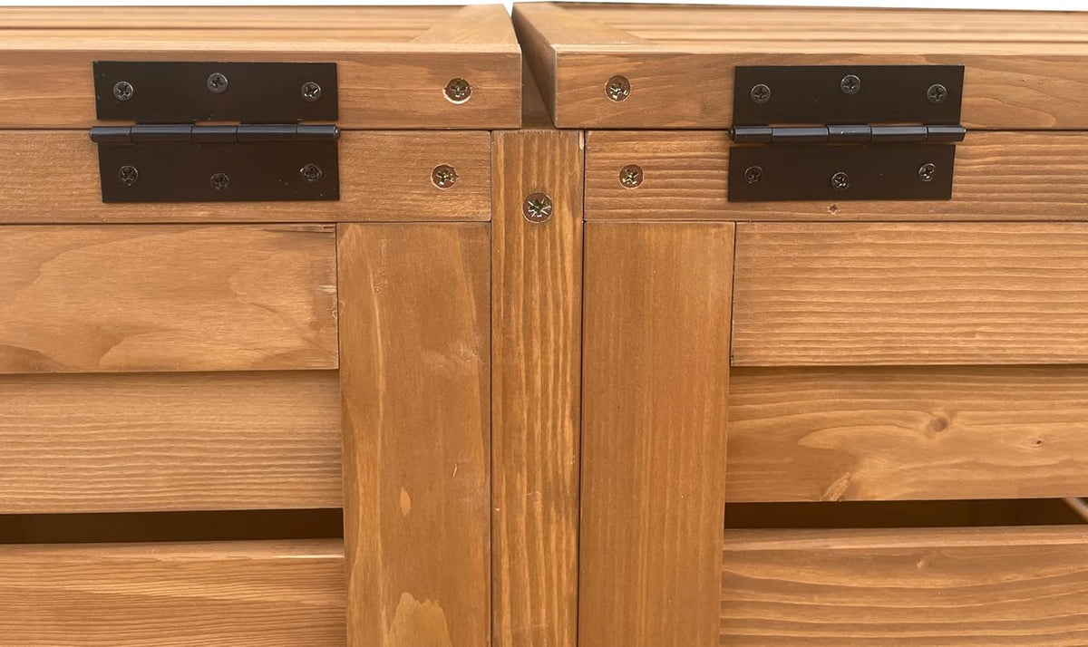 AXI Lex Cubrecontenedor de madera marrón | Cubierta para 4 cubos de basura - 240-960L | Caja para cubos de basura/Caja de almacenamiento