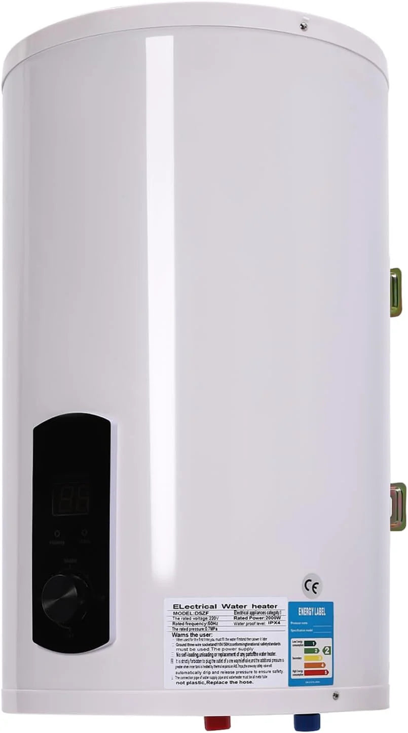 Elektryczny zbiornik ciepłej wody 2 kW, 50 l/80 l/100 l ABS, bojler ciepłej wody z ekranem LED, bojler zimnej i ciepłej wody 220 V do łazienki, zawieszony pionowo (głowica prysznicowa + armatura