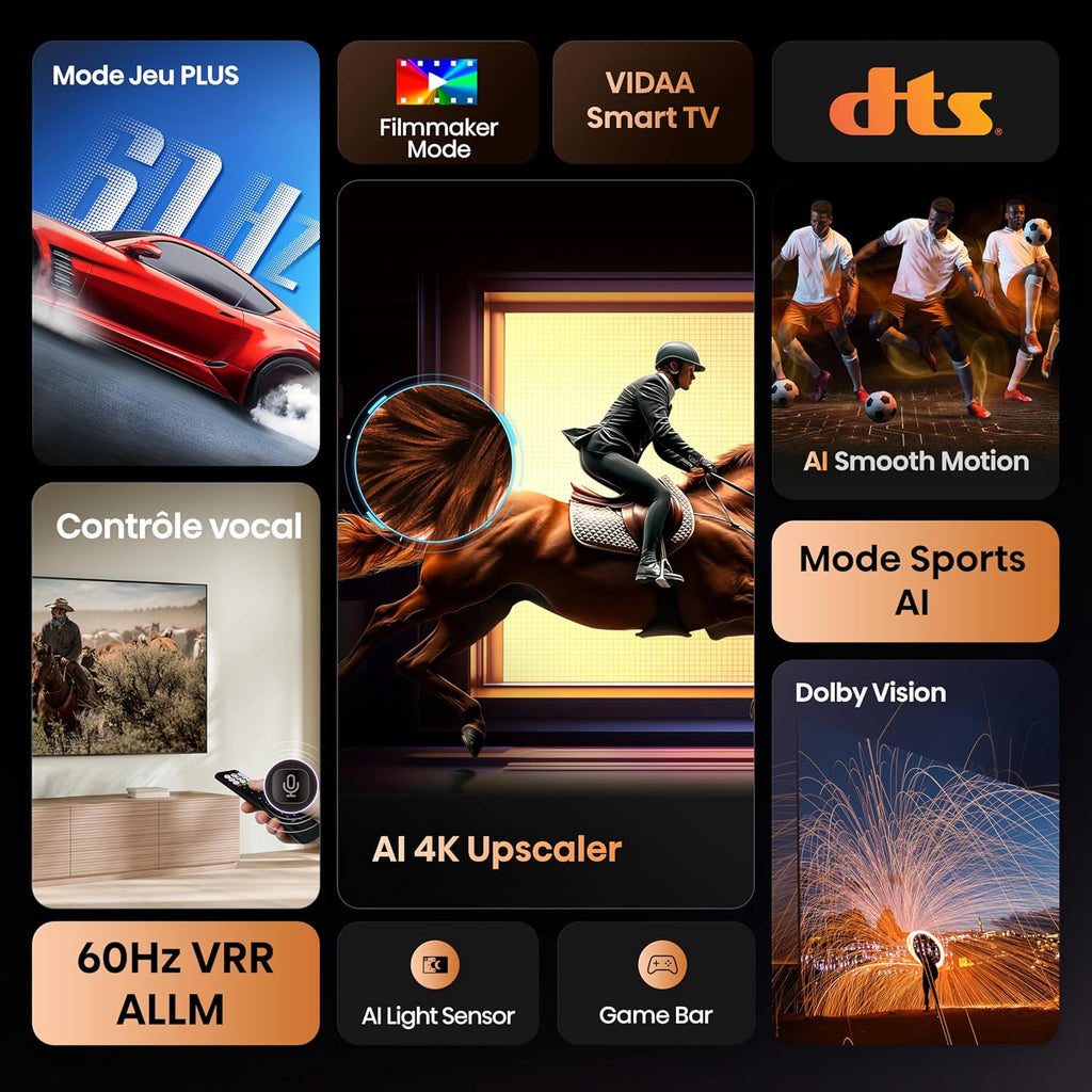 Hisense Smart TV 43 pulgadas 43A6Q 4K UHD Dolby Vision HDR VIDAA con Youtube, Netflix, Disney+, Channel + (Modelo 2025)