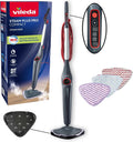 Mop parowy Vileda Steam Plus Pro, zabija do 99,9% bakterii i wirusów, idealny do delikatnych podłóg, z 4 trybami pary, posiada podstawkę do przechowywania