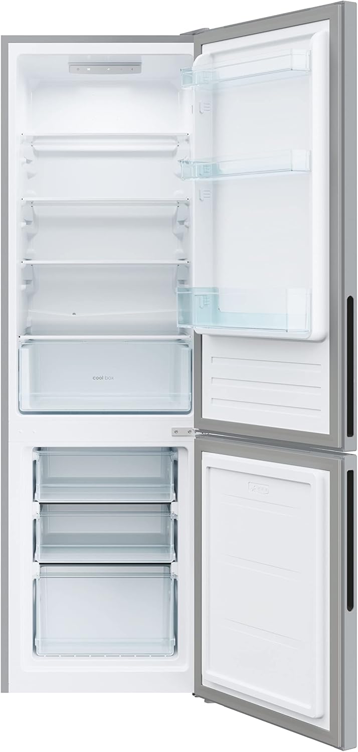 Frigorífico combi Candy CCT3L517ES - Libre instalación, Altura: 1,77 m, 260 L, 2 puertas reversibles, Low Frost, LED, 39 dB, Plata, Clase E