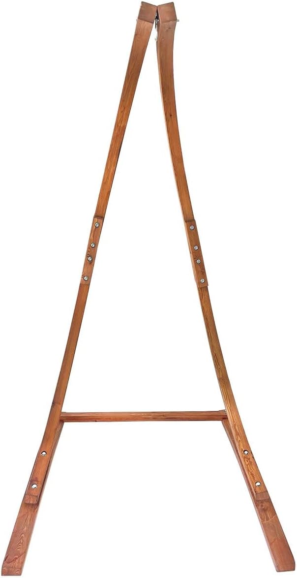 Soporte para silla colgante Lola Mammut de madera de alerce FSC, resistente a la intemperie, independiente, máx. 130 kg, estructura para exteriores e interiores, soporte para hamaca, silla colgante, sillón colgante y cuna con muelles.