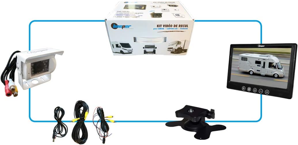 BEEPER Cámara de visión trasera para autocaravana, 7 pulgadas, cámara blanca RWEC79X