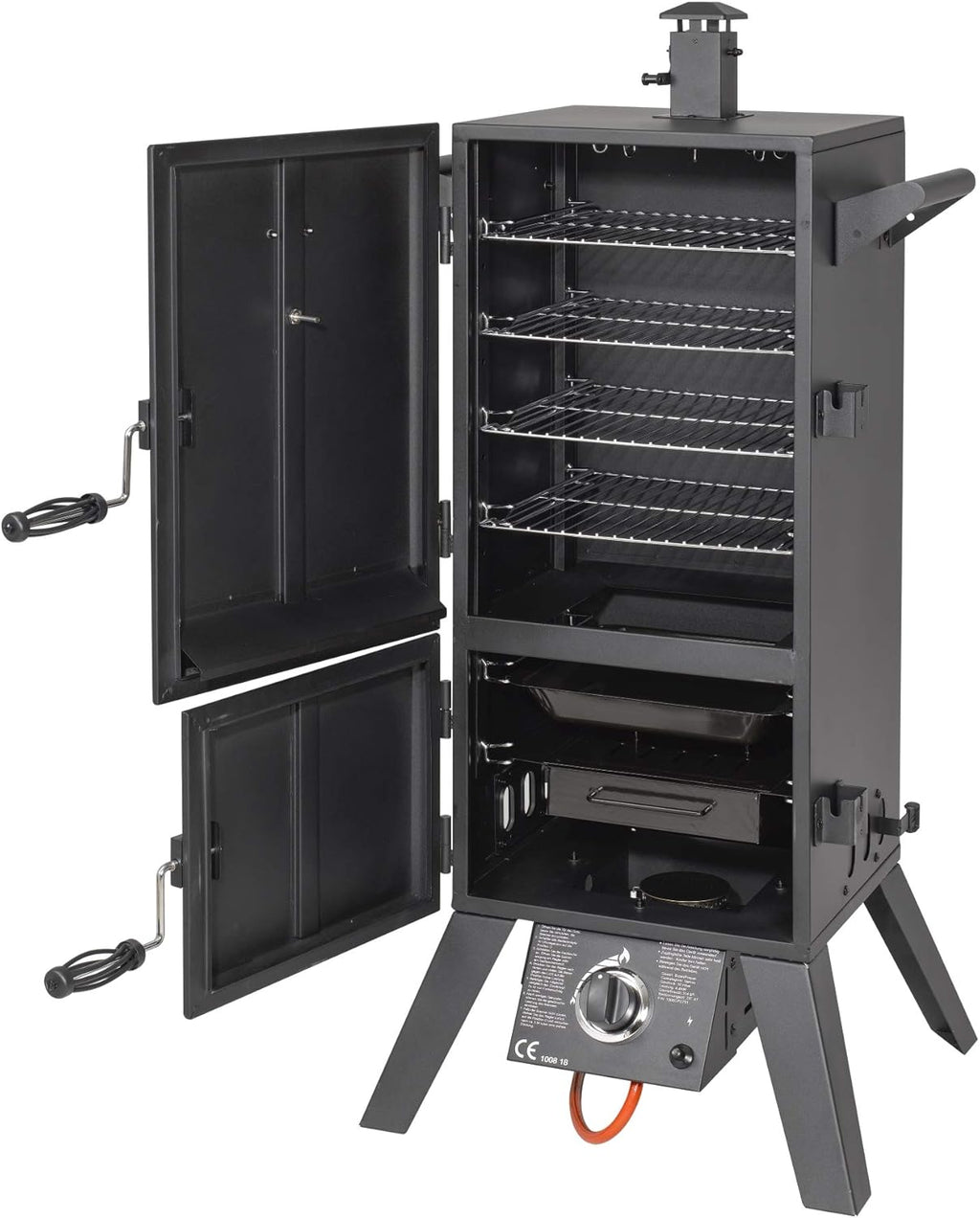 Barbacoa de gas El Fuego® "Portland XL" | incl. funda protectora | incl. manguera de gas y regulador de presión | incl. recipiente de agua y caja de ahumado | Ahumador | Smoker | AY 3172