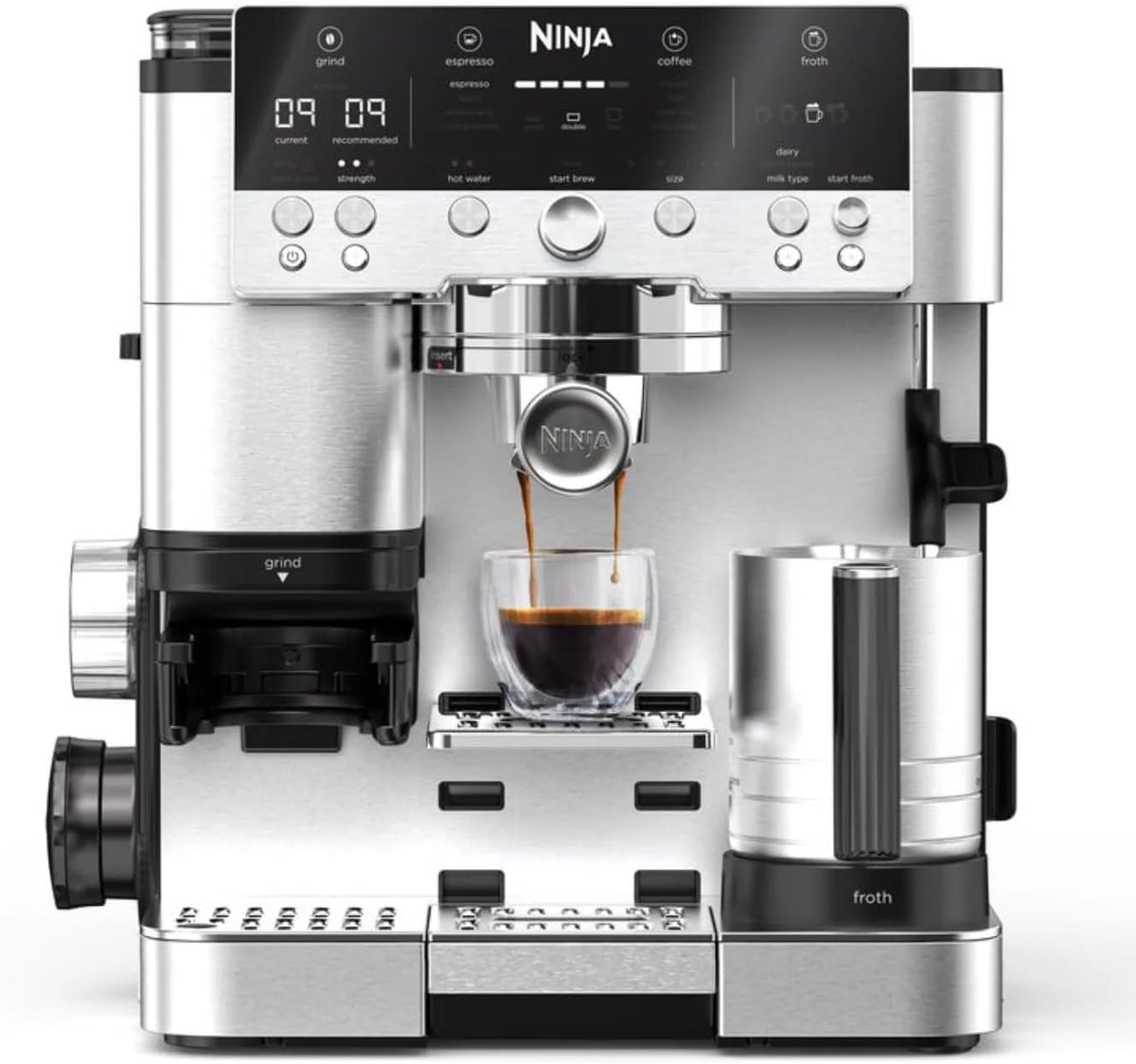 Ninja Luxe Premier ekspres do kawy 3 w 1, srebrny, ES601EU