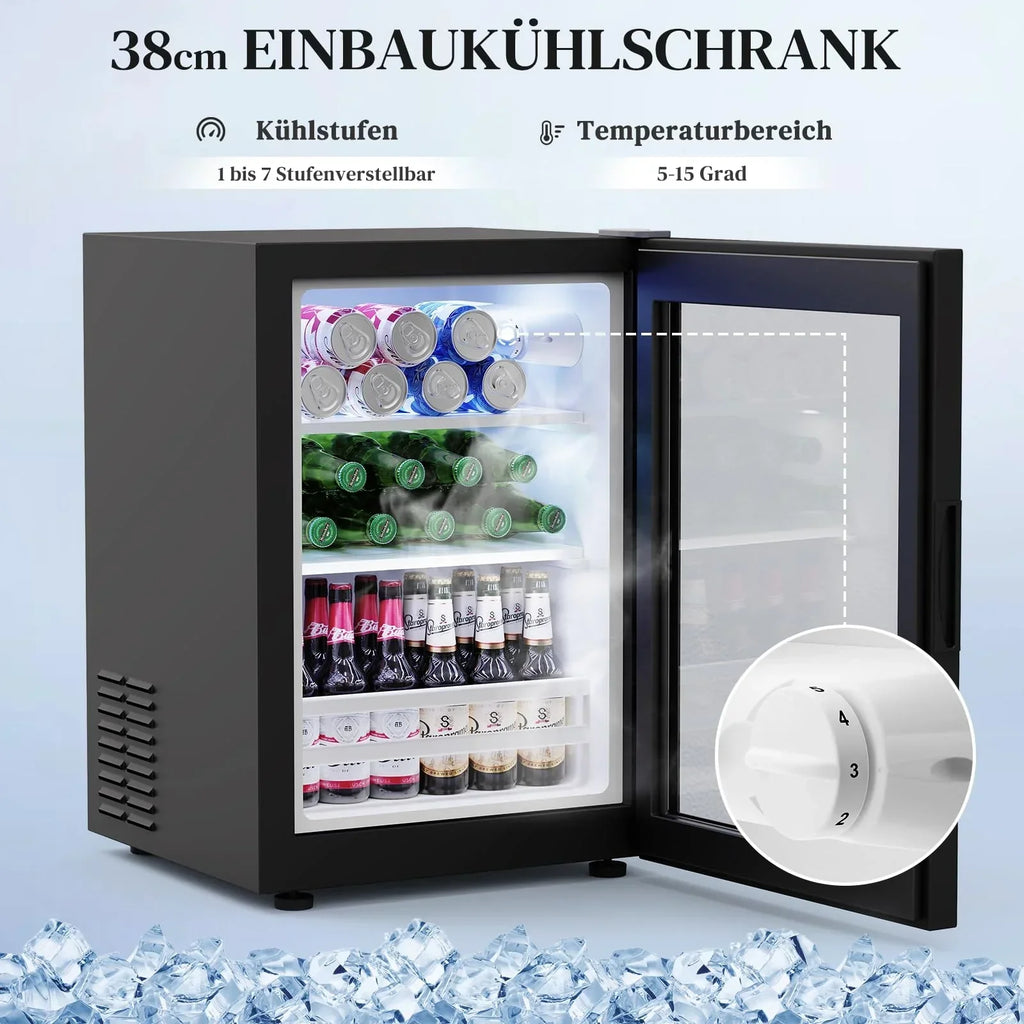Mueble bar con refrigerador WR003B 120 x 40 x 78 cm iluminación LED 9 botelleros sensor de movimiento