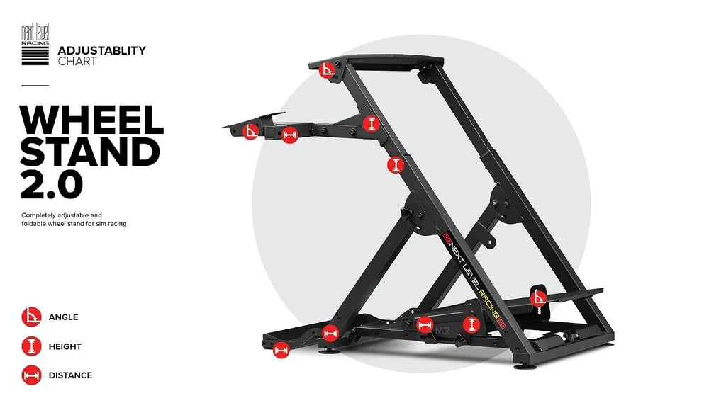 Soporte para volante de carreras Wheel Stand 2.0 compatible con volantes y pedales, diseño plegable para simulación de carreras