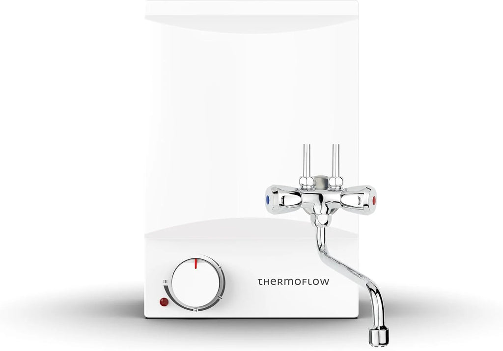 Thermoflow OT 5 Combi zbiornik na stół górny z armaturą niskociśnieniową | bojler ciepłej wody 5 l | elektryczny bojler ciepłej wody G 1/2" przyłącze | 35-75 °C | 65 °C w 10 min.