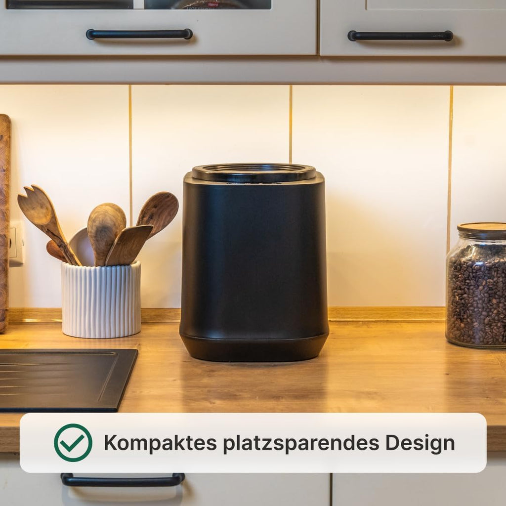 Compostador eléctrico de cocina 4L | Transforma tus residuos en abono con un clic | Compostador eléctrico WeEarth (Negro)