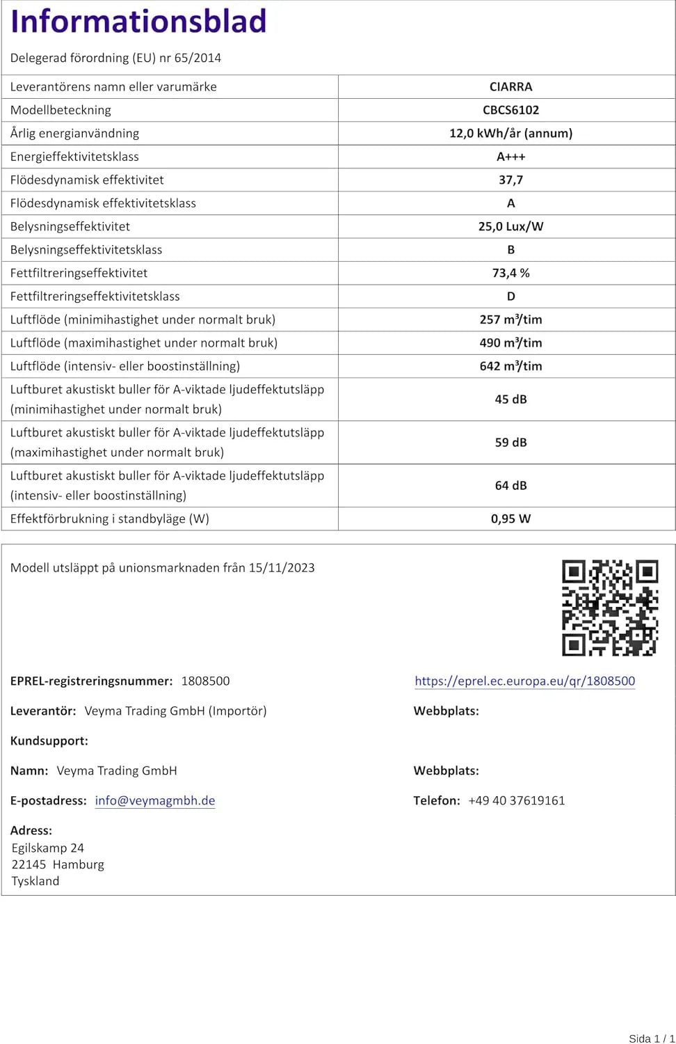 CIARRA CBCS6102 A+++ okap kuchenny 60 cm obieg powietrza wylotowego okap kuchenny 650 m³/h Wi-Fi App Touch obsługa 4 stopnie wraz z Booster czarny okap ścienny z filtrem węglowym CBCF003