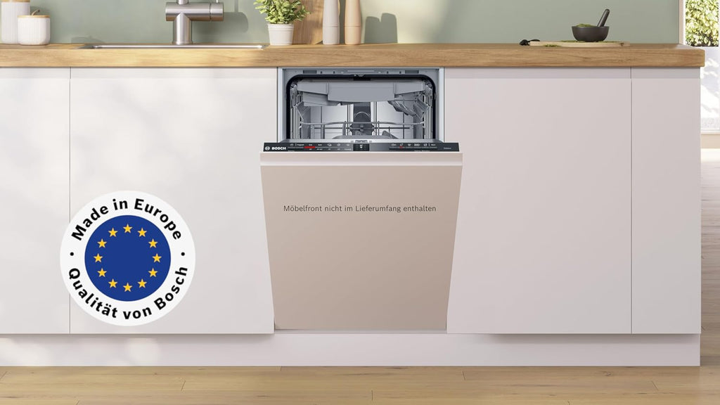 Bosch SPV2HMX42E, Serie 2, lavavajillas inteligente totalmente integrable, 45 cm de ancho, tercera bandeja para cubiertos, secado extra con solo pulsar un botón, cesta superior regulable en altura, motor silencioso y eficiente, con aquaStop