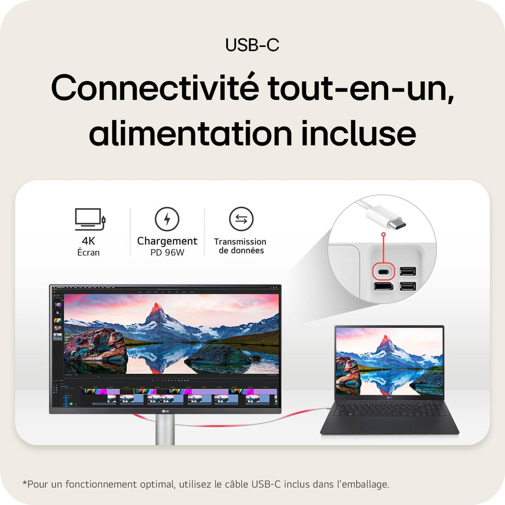Monitor PC LG Ultrafine™ 27UP850K-W 4K de 27" - Panel IPS con resolución UHD (3840 x 2160), 5ms GtG 60Hz, DisplayHDR™ 400, DCI-P3 95% (CIE1976), modo lectura, inclinable y ajustable en altura