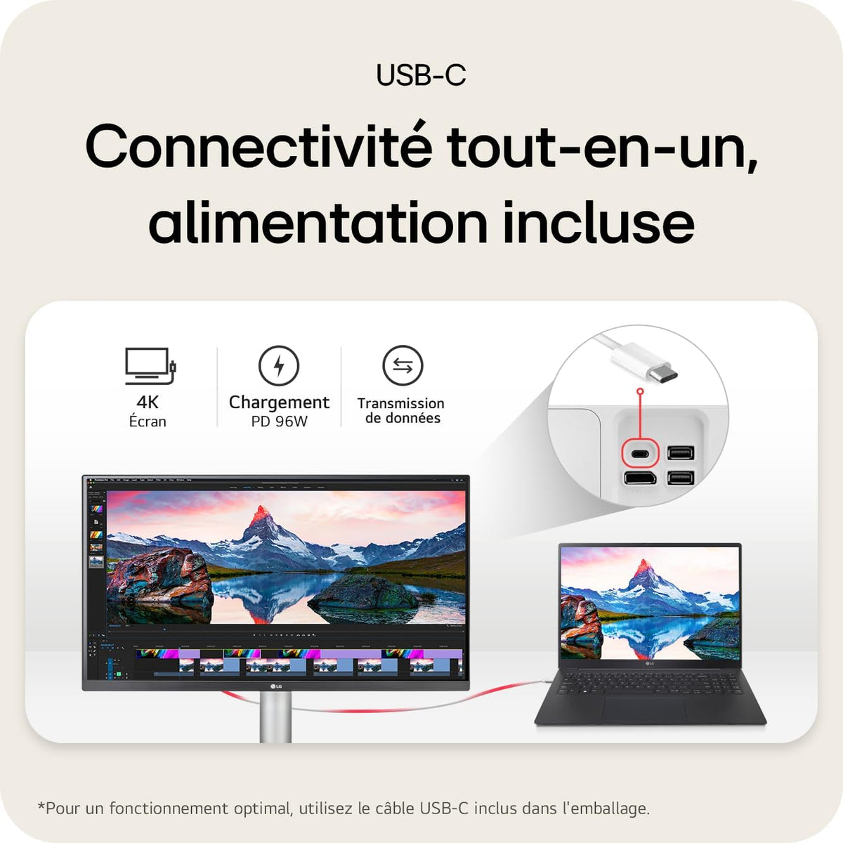 Monitor PC LG Ultrafine™ 27UP850K-W 4K de 27" - Panel IPS con resolución UHD (3840 x 2160), 5ms GtG 60Hz, DisplayHDR™ 400, DCI-P3 95% (CIE1976), modo lectura, inclinable y ajustable en altura