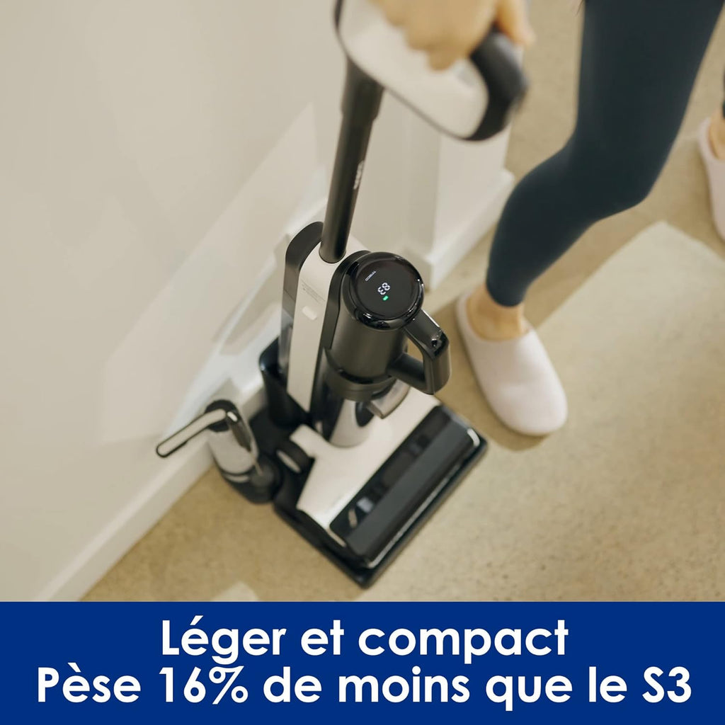 Aspiradora y fregadora inalámbrica inteligente Tineco Floor One S5 Combo, S5 Combo ideal para suciedad pegajosa y pelo de mascotas, ligera, ultrasilenciosa, pantalla inteligente