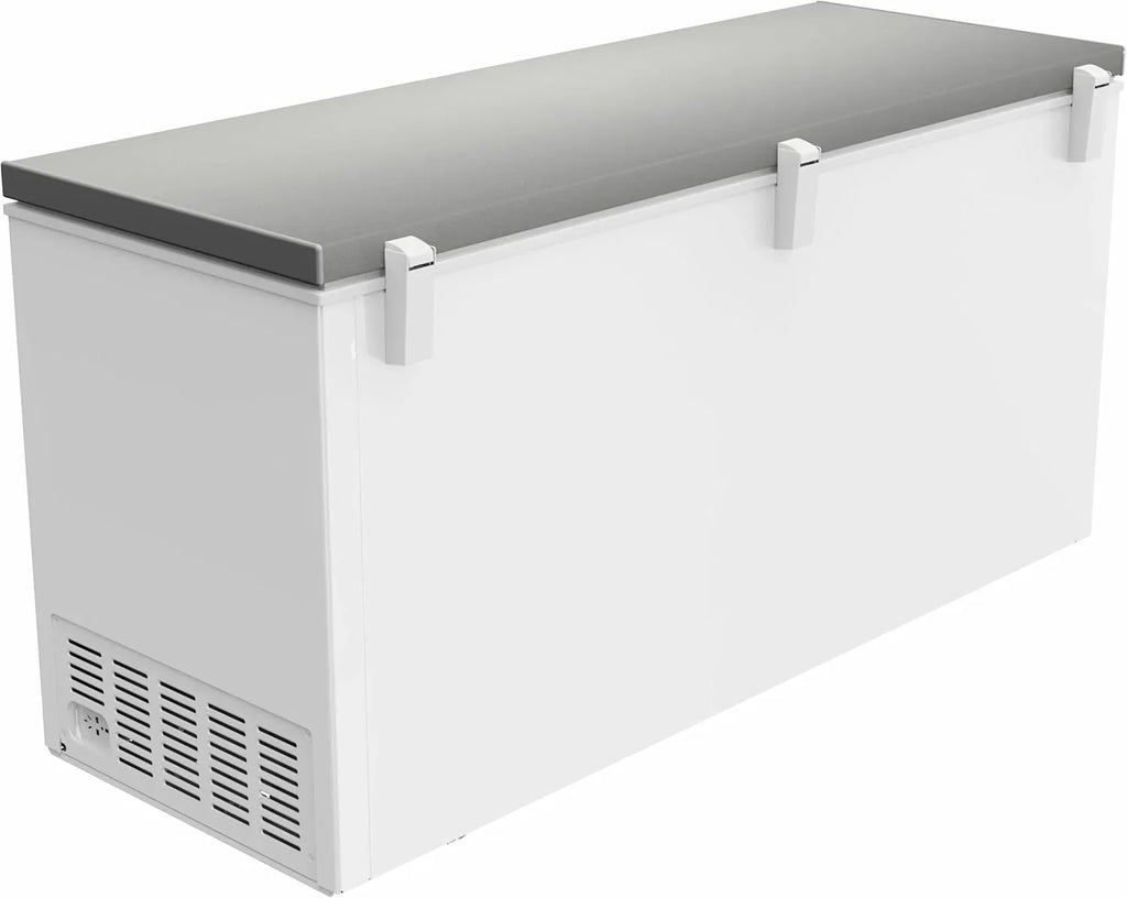 METRO Professional Congelador horizontal GHF2700S, 188 x 73,5 x 94,5 cm, 700 L, 125 W, 3 cestas, iluminación LED, 6 ruedas, con cerradura, blanco/gris