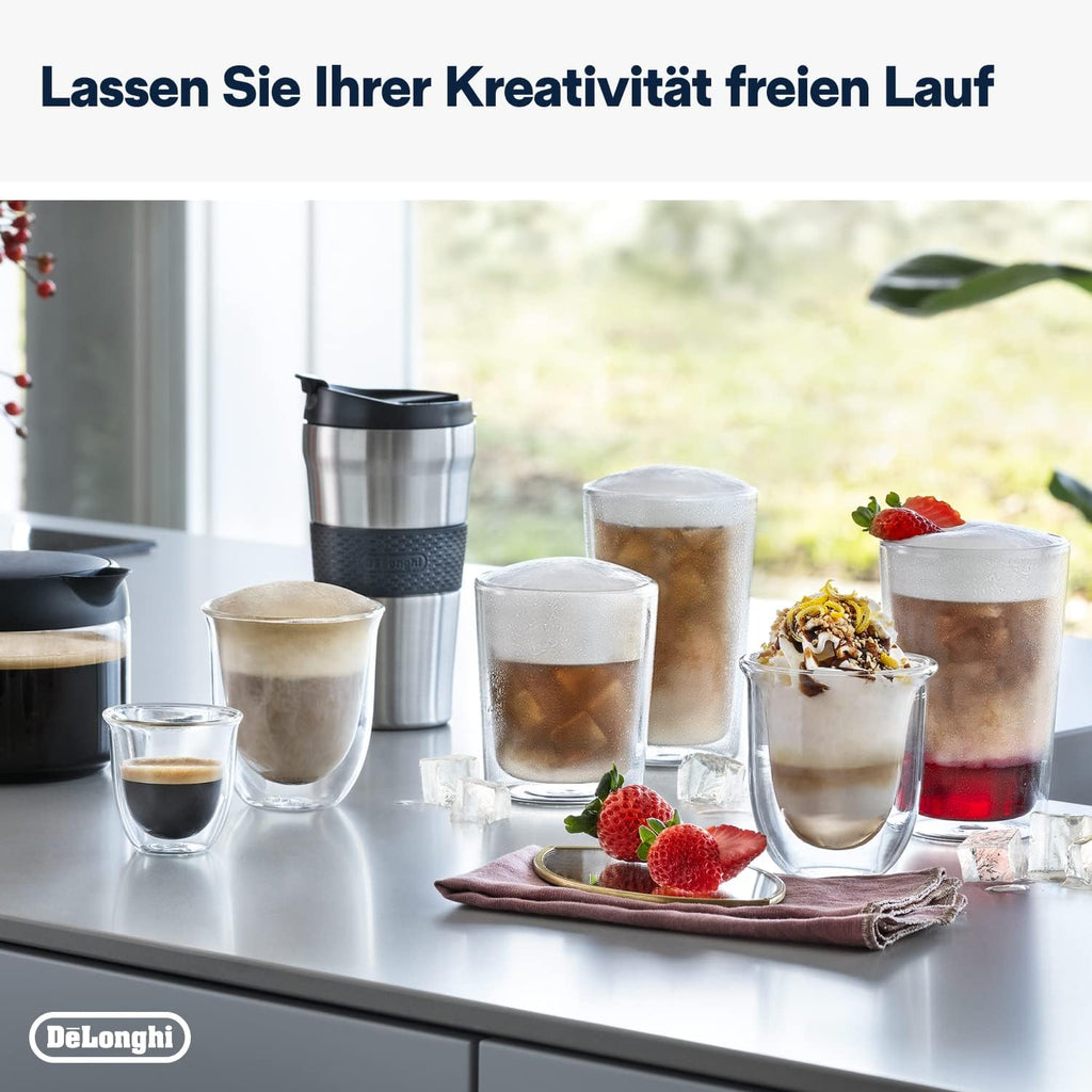 De’Longhi Eletta Explore - Cafetera superautomática Perfetto con espumador de leche LatteCrema, 40 bebidas con solo pulsar un botón, pantalla táctil a color, gris oscuro (ECAM452.57.G)