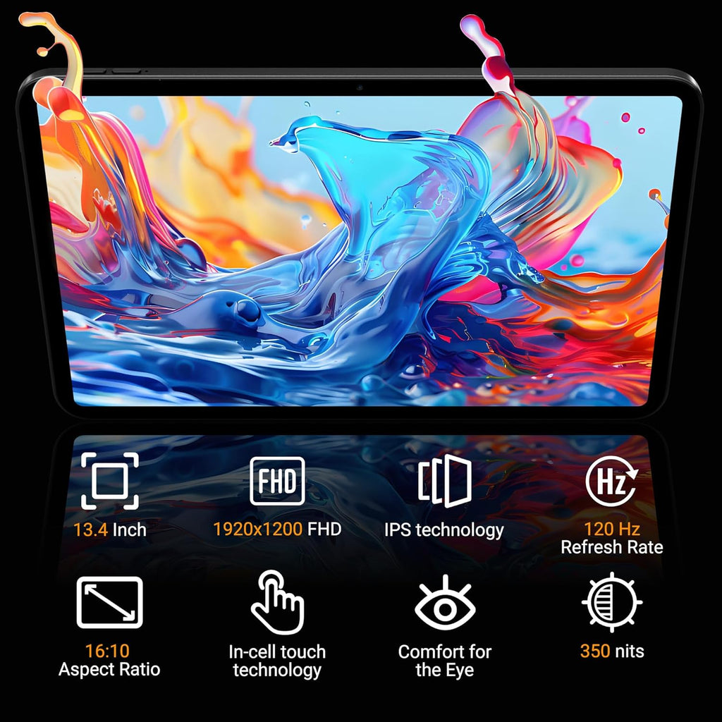 Tableta Android de 13,4 pulgadas, 16 GB RAM + 512 GB ROM/1 TB TF, tableta táctil, tableta gaming octa-core, 4G LTE SIM, 10000 mAh/13 MP/Gemini AI