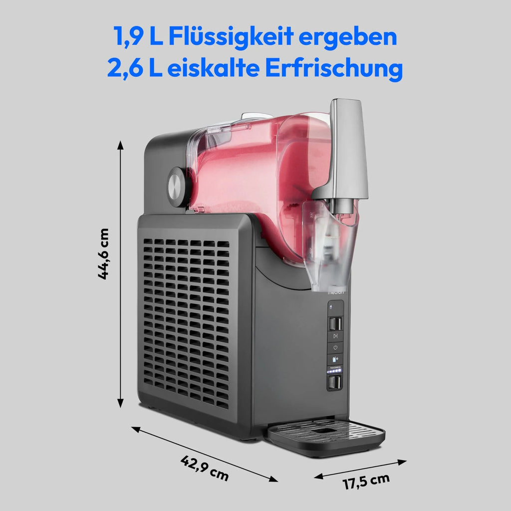 Máquina de granizados con compresor, 2,6 L, capacidad para 1,9 L de granizado, 5 modos, 30 a 60 min, máquina de granizados MD12090