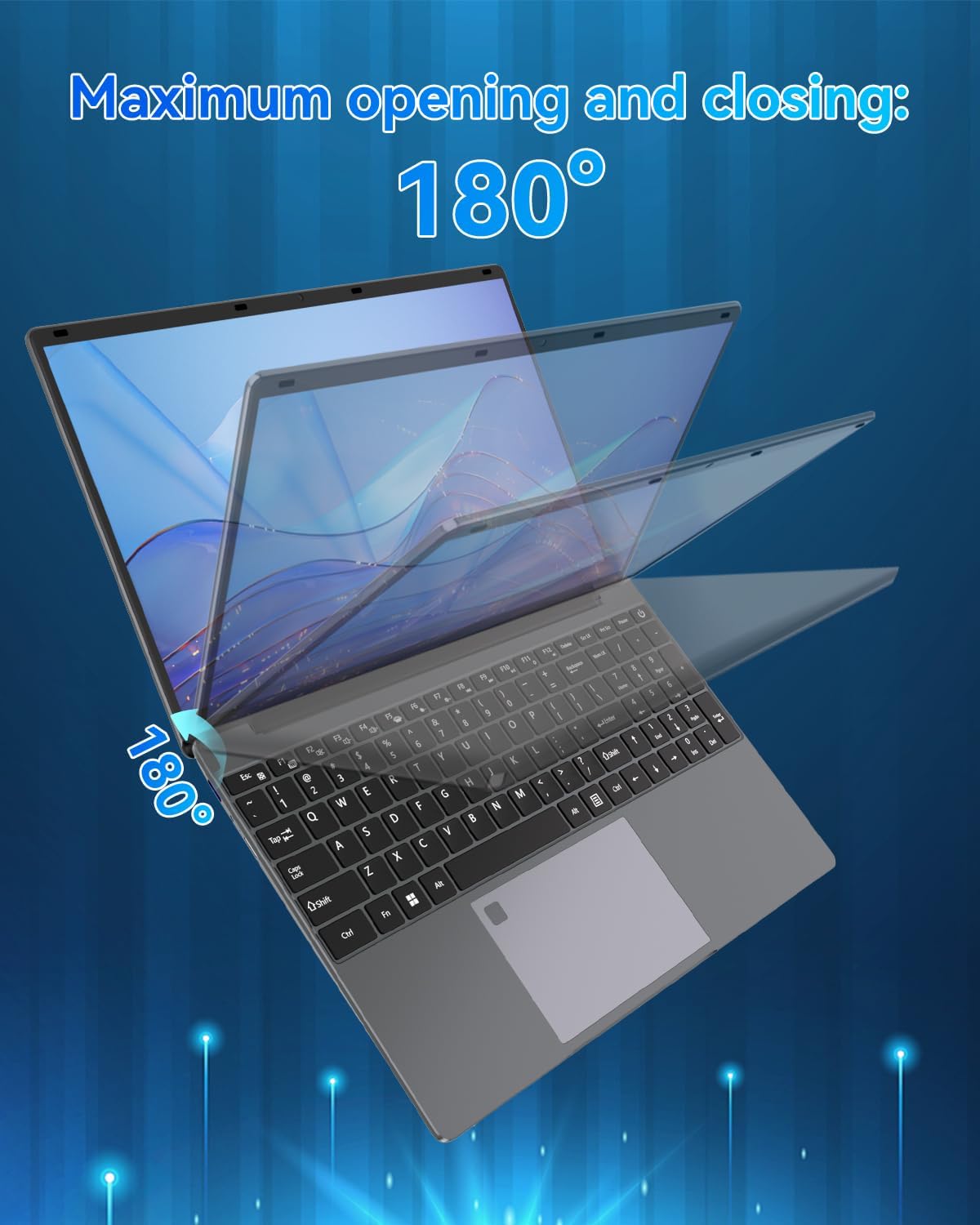 Portátil 16 GB RAM LPDDR4 512 GB SSD 15,6 Pulgadas UHD Procesador Celeron N5095 con Touch ID WiFi5 Bluetooth 4.0 USB 3.0 (Película para teclado incluida)