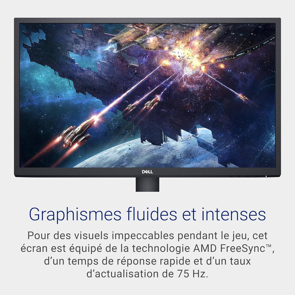 Monitor Dell SE2422HX de 24" Full HD (1920x1080), 75Hz, VA, 5ms, AMD FreeSync, HDMI, VGA, 3 años de garantía, negro