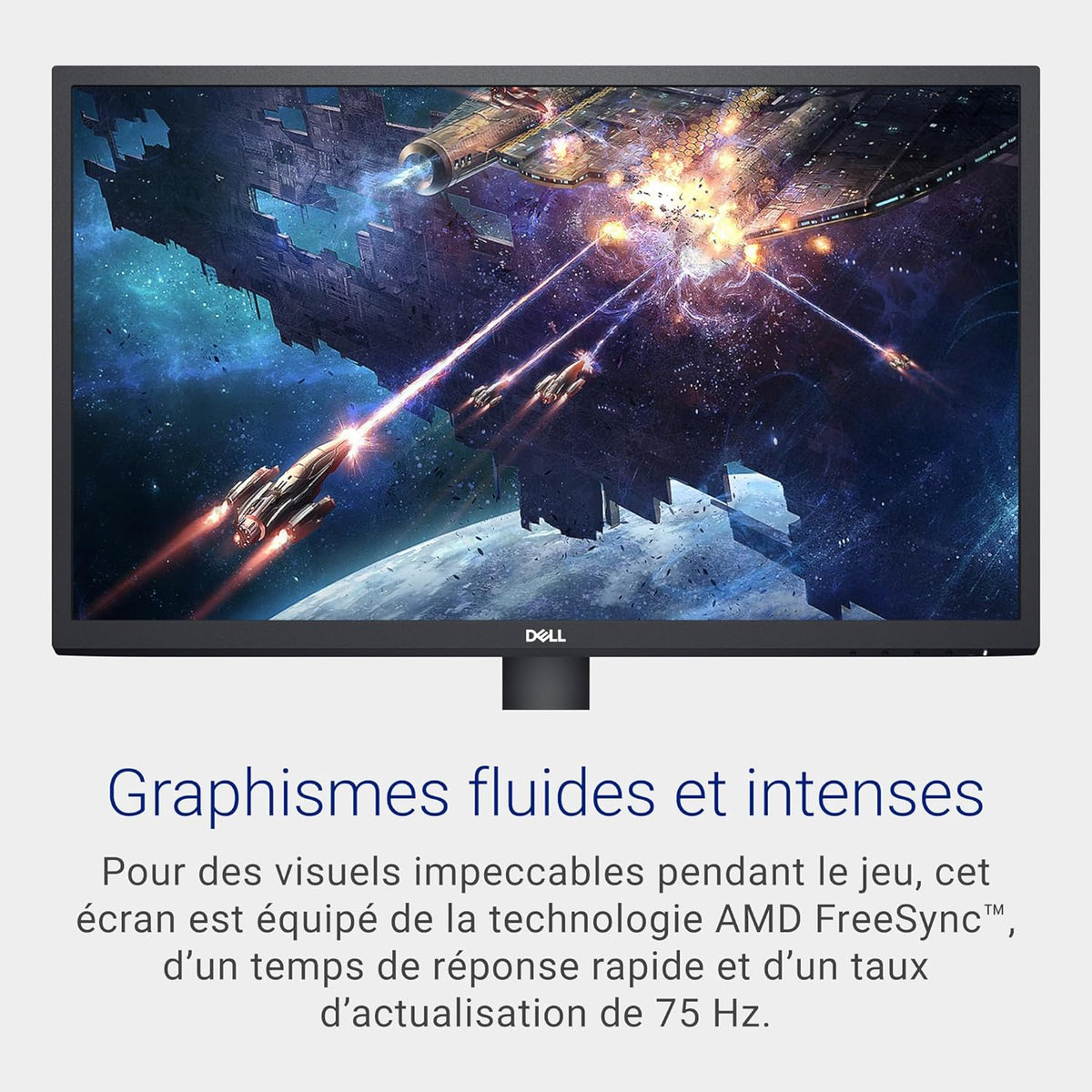 Monitor Dell SE2422HX de 24" Full HD (1920x1080), 75Hz, VA, 5ms, AMD FreeSync, HDMI, VGA, 3 años de garantía, negro