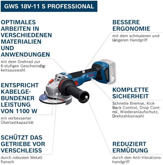 Amoladora angular a batería GWS 18V-11