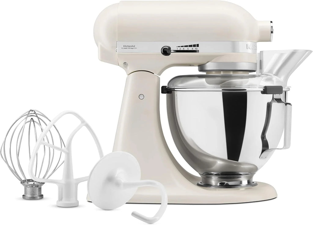 KitchenAid Classic robot kuchenny 4,3 l z obrotową głowicą, 10 stopni z łagodnym rozruchem, mieszadło płaskie, hak do zagniatania i trzepaczka, mieszadło planetarne, 59 punktów styku miski, kolor