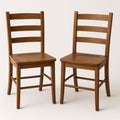 Juego de 2 sillas de comedor de madera maciza de roble marrón 95x45x50 cm