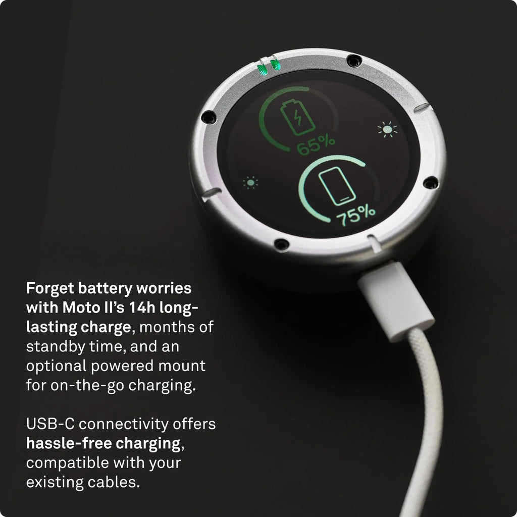 Navegador para moto Beeline Moto II, navegación global, interfaz de minimapa, 14h de batería, IP67, USB C, soporte de correa