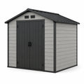Caseta de jardín de plástico 185x152x226 cm polietileno gris/antracita