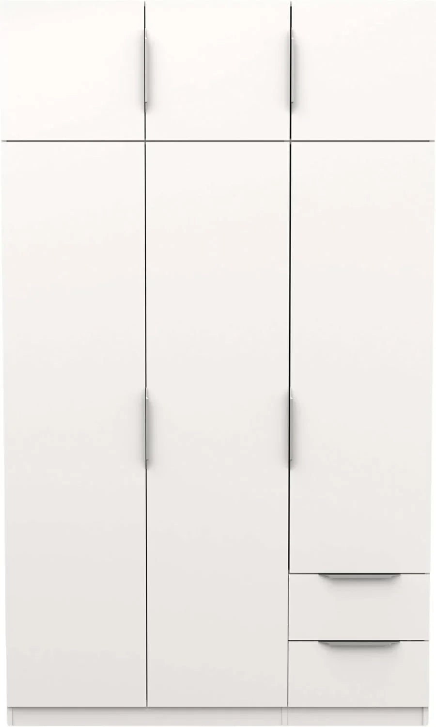 Armario Miroytengo Ghost grande de 6 puertas y 2 cajones, color blanco mate, 203x119 cm