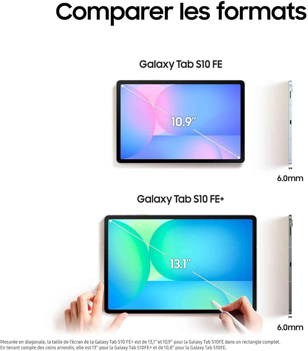 Samsung Galaxy Tab S10 FE, Tableta Android WIFI 10.9" 128 GB, S Pen incluido, Certificación IP68, Gris Antracita, Cargador de red rápido 25W incluido, Versión FR